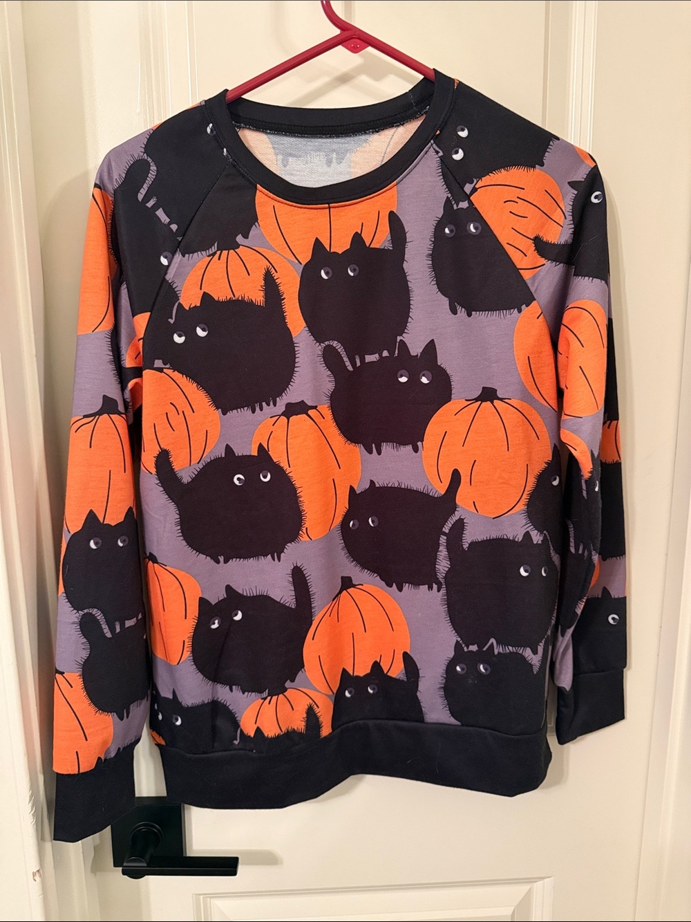 Halloween Cat & Pumpkin Pet Sweater in Black, Orange and Gray